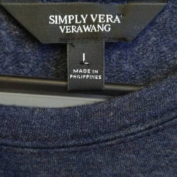 Simply Vera Vera Wang Navy Sweater L Tie Sleeve Pullover Top - Picture 3 of 9